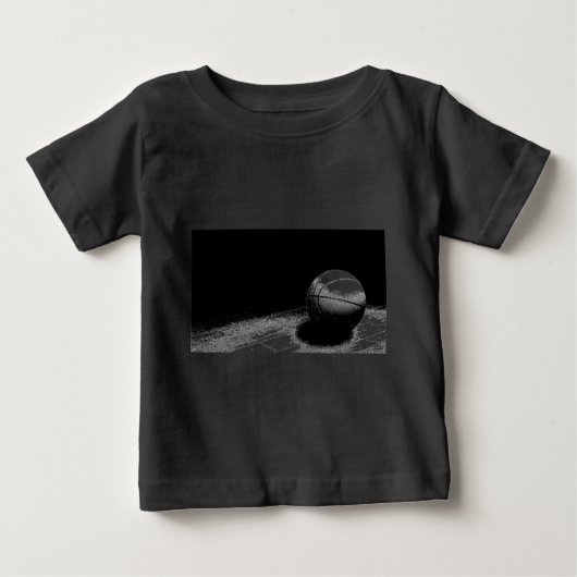 Schwarz-weiße Basketball-Kunst Baby T-shirt (Vorderseite)