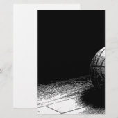 Schwarz-weiße Basketball-Kunst Briefpapier (Vorne/Hinten)