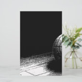 Schwarz-weiße Basketball-Kunst Briefpapier (Stehend Vorderseite)