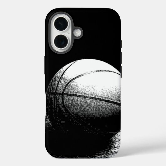 Schwarz-weiße Basketball-Kunst Case-Mate iPhone Hülle (Rückseite)