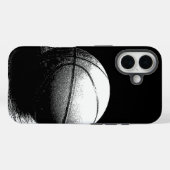 Schwarz-weiße Basketball-Kunst Case-Mate iPhone Hülle (Rückseite (Horizontal))