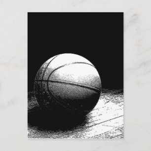 Schwarz-weiße Basketball-Kunst Postkarte