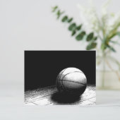 Schwarz-weiße Basketball-Kunst Postkarte (Stehend Vorderseite)