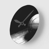 Schwarz-weiße Basketball-Kunst Runde Wanduhr (Winkel)