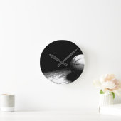 Schwarz-weiße Basketball-Kunst Runde Wanduhr (Zuhause)