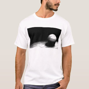 Schwarz-weiße Basketball-Kunst T-Shirt