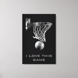 Schwarz-weiße Basketball Wrapped Canvas Leinwanddruck