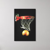 Schwarz-weiße Basketball Wrapped Canvas Leinwanddruck (Vorderseite)
