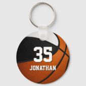 Schwarz-weiße Basketballmannschaft Schlüsselanhänger (Vorderseite)
