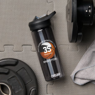 Schwarz-weiße Basketballmannschaftsfarben personal Trinkflasche