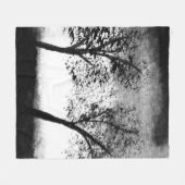 Schwarz-weiße Bäume Elegant minimalistisch Fleecedecke (Vorderseite (Horizontal))