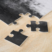 Schwarz-weiße Bäume Elegant minimalistisch Puzzle (Seite)