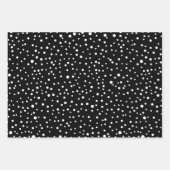 Schwarz-weiße Bäume, Schneeflocken und Wünsche Wei Geschenkpapier Set (Vorderseite 3)