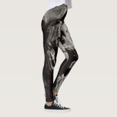 Schwarz-weiße Baumrinde Leggings (Rechts)