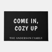 Schwarz-weiße Begrüßung - Zitat Fußmatte (Vorderseite)