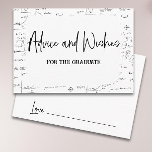 Schwarz-weiße Beratung und Wünsche Math Graduate Begleitkarte