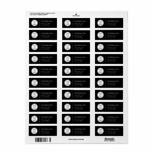 Schwarz-weiße Berufliche Firmenlogo-Adresse (Vorne)