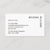 Schwarz-weiße Berufliche Monogramm Moderne Minimal Visitenkarte (Rückseite)