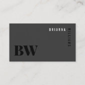 Schwarz-weiße Berufliche Monogramm Moderne Minimal Visitenkarte (Vorderseite)