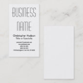 Schwarz-weiße Berufliche Schlichte Visitenkarte (Vorne/Hinten)