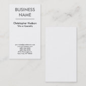 Schwarz-weiße Berufliche Schlichte Visitenkarte (Vorne/Hinten)