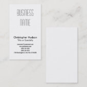 Schwarz-weiße Berufliche Schlichte Visitenkarte (Vorne/Hinten)