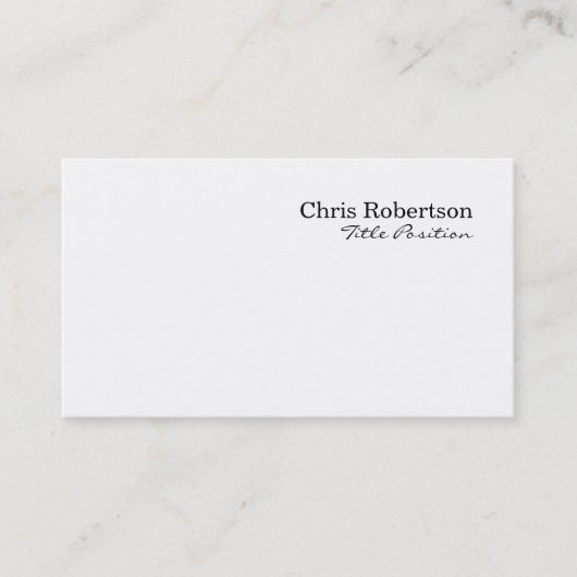 Schwarz-weiße Berufliche Visitenkarte (Vorderseite)