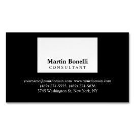 Schwarz-weiße Berufliche Visitenkarte der Moderne Magnetische Visitenkarte