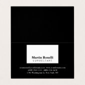 Schwarz-weiße Berufliche Visitenkarte der Moderne Visitenkarten (Außenseite Aufgefaltet)