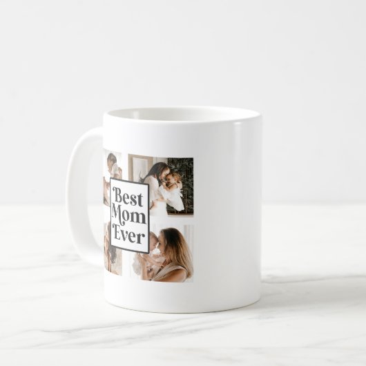 Schwarz-weiße beste Mama je benutzerdefiniertes Fo Kaffeetasse (Vorderseite Links)