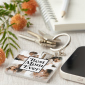 Schwarz-weiße beste Mama je benutzerdefiniertes Fo Schlüsselanhänger (Vorderseite rechts)