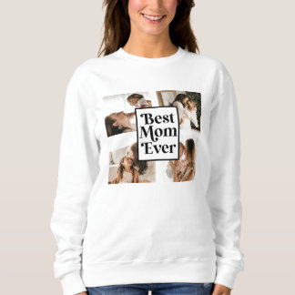 Schwarz-weiße beste Mama je benutzerdefiniertes Fo Sweatshirt