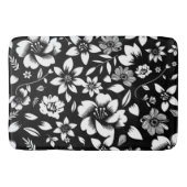 Schwarz-weiße Blätter der Moderne Badematte (Vorderseite)