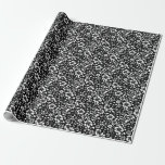 Schwarz-weiße Blätter der Moderne Geschenkpapier<br><div class="desc">Schwarz-weiße,  moderne Blätter mit Blumenmuster</div>