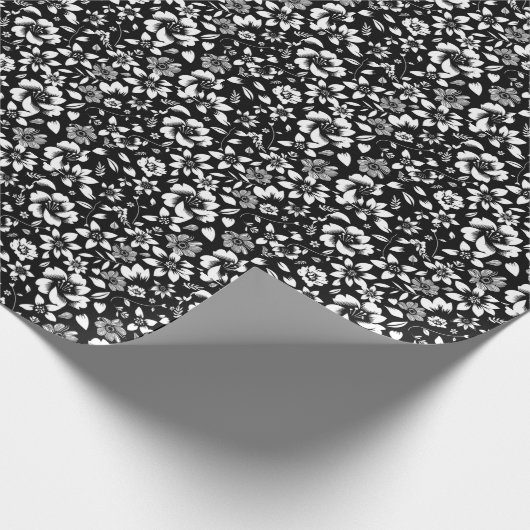 Schwarz-weiße Blätter der Moderne Geschenkpapier (Ecke)