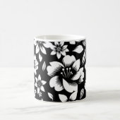 Schwarz-weiße Blätter der Moderne Kaffeetasse (Mittel)