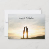 Schwarz-weiße Blätter Kontur Akzente Grenze Save The Date (Rückseite)