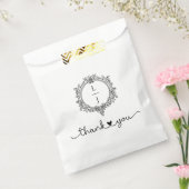 schwarz-weiße Blattmuster-Krest-Hochzeitseinladung Geschenktütchen (Versiegelt)