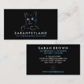 Schwarz-weiße Blauaugenkatze Visitenkarte (Vorne/Hinten)