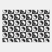 Schwarz-weiße Blockdruckaufzeichnung Yin-Yang Geschenkpapier Set (Vorderseite)
