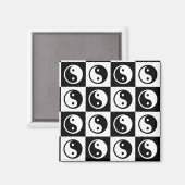 Schwarz-weiße Blockdruckaufzeichnung Yin-Yang Magnet (Vorderseite/Rückseite)
