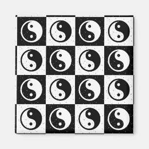 Schwarz-weiße Blockdruckaufzeichnung Yin-Yang Magnet