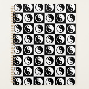 Schwarz-weiße Blockdruckaufzeichnung Yin-Yang Planer