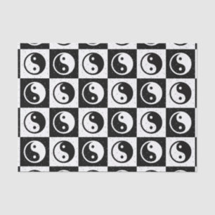 Schwarz-weiße Blockdruckaufzeichnung Yin-Yang Seidenpapier