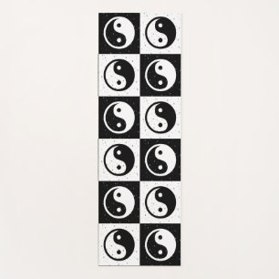 Schwarz-weiße Blockdruckaufzeichnung Yin-Yang Yogamatte