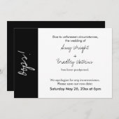 Schwarz-weiße Blockhütten! Verspätete Hochzeitskar Einladung (Vorne/Hinten)