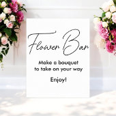 Schwarz-weiße Blume Bar Brautparty Poster