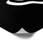 Schwarz-weiße Blume Form Monogramm Poster (Ecke)