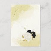 Schwarz-weiße Blume Gold Blätter Begleitkarte (Rückseite)