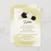 Schwarz-weiße Blume Gold Blätter Begleitkarte (Vorne/Hinten)